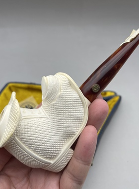 小猪烟斗全新海泡石美国老CAO大师imet bekler签名斗70年代收藏品