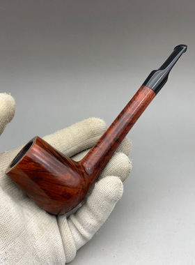 小猪烟斗 二手石楠木 丹麦W.O.Larsen 平A时期 加长石楠烟道 干爽