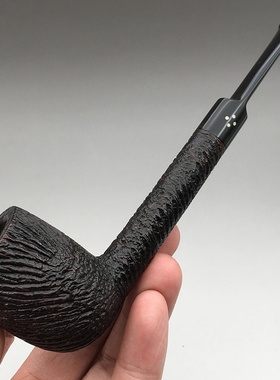 小猪烟斗 二手石楠木 英国Sasieni four dot Rustic Stamford 早