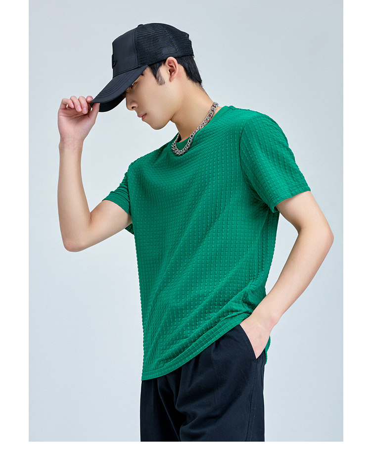 夏季新款冰丝潮牌简约休闲时尚冰丝圆领短袖T恤DS-B310-681P35,男装T恤,电商D228（原B310）