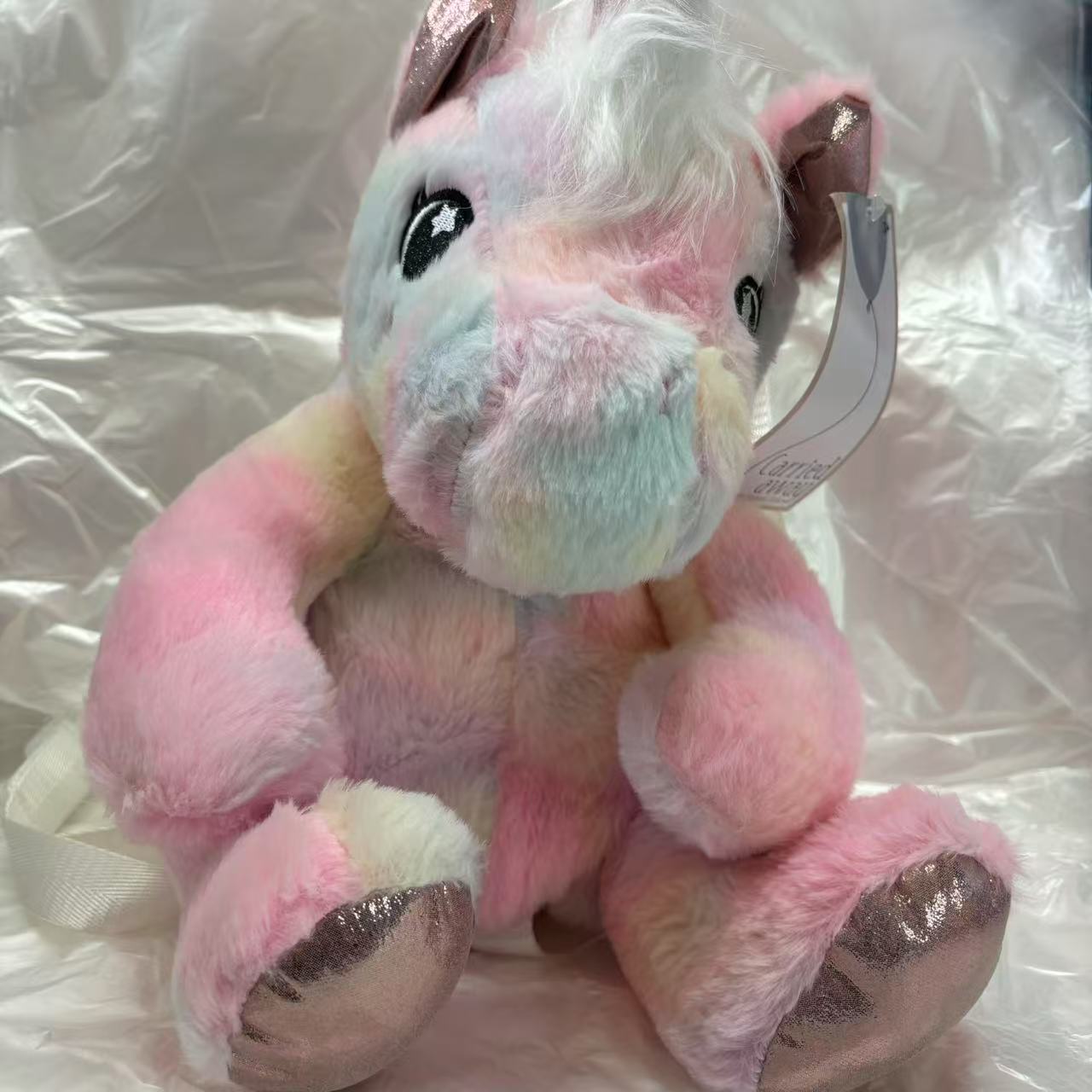 儿童毛绒玩具背包装饰可爱公仔娃娃玩偶双肩女孩粉兔外贸独角兽熊