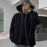 假两件撞色休闲连帽卫衣宽松秋季夹克美式外套J98-P95-加棉P105，男装夹克，星座918-1