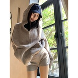 灰色连帽毛衣慵懒风针织开衫拉链外套M850-P75，男装针织衫/毛衣，星座918-1