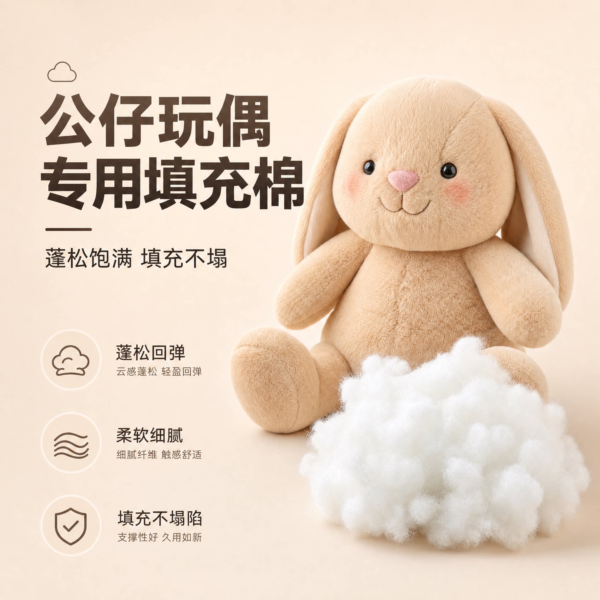 公仔玩偶填充棉 手工DIY毛绒玩具公仔pp棉布娃娃钩织珍珠棉蓬松棉图片