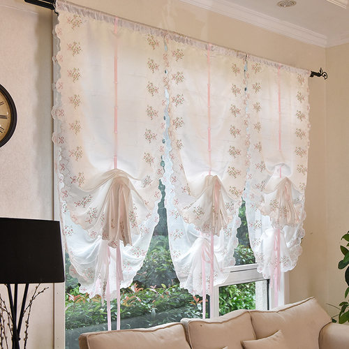 罗马帘雨丰窗帘装饰美式飘窗纱帘