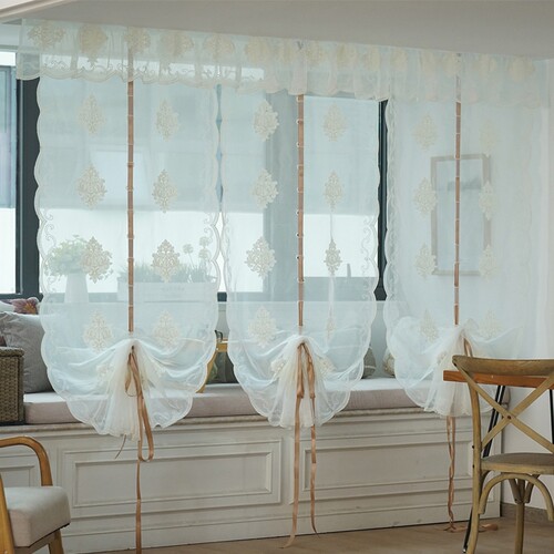 罗马帘阳台遮光窗纱免打孔纱帘