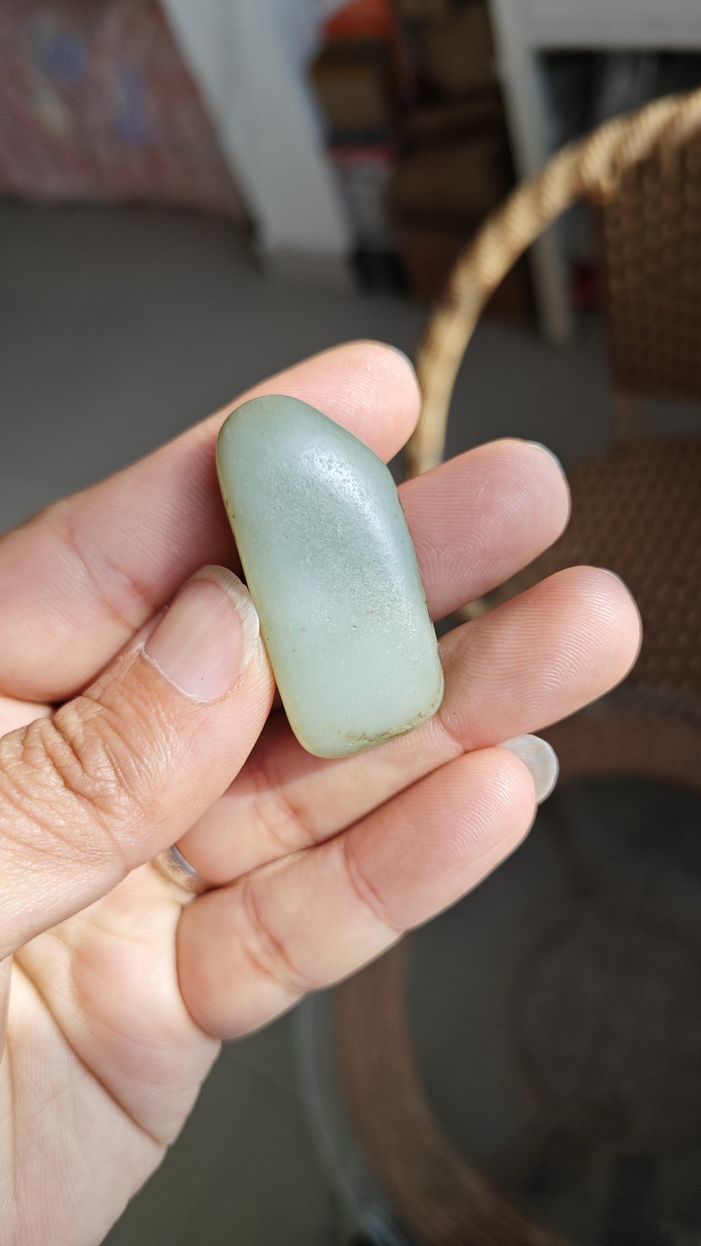 天然和田玉籽料原石挂件鸭蛋青 纯原籽无修全皮秋梨 牌型料有结构