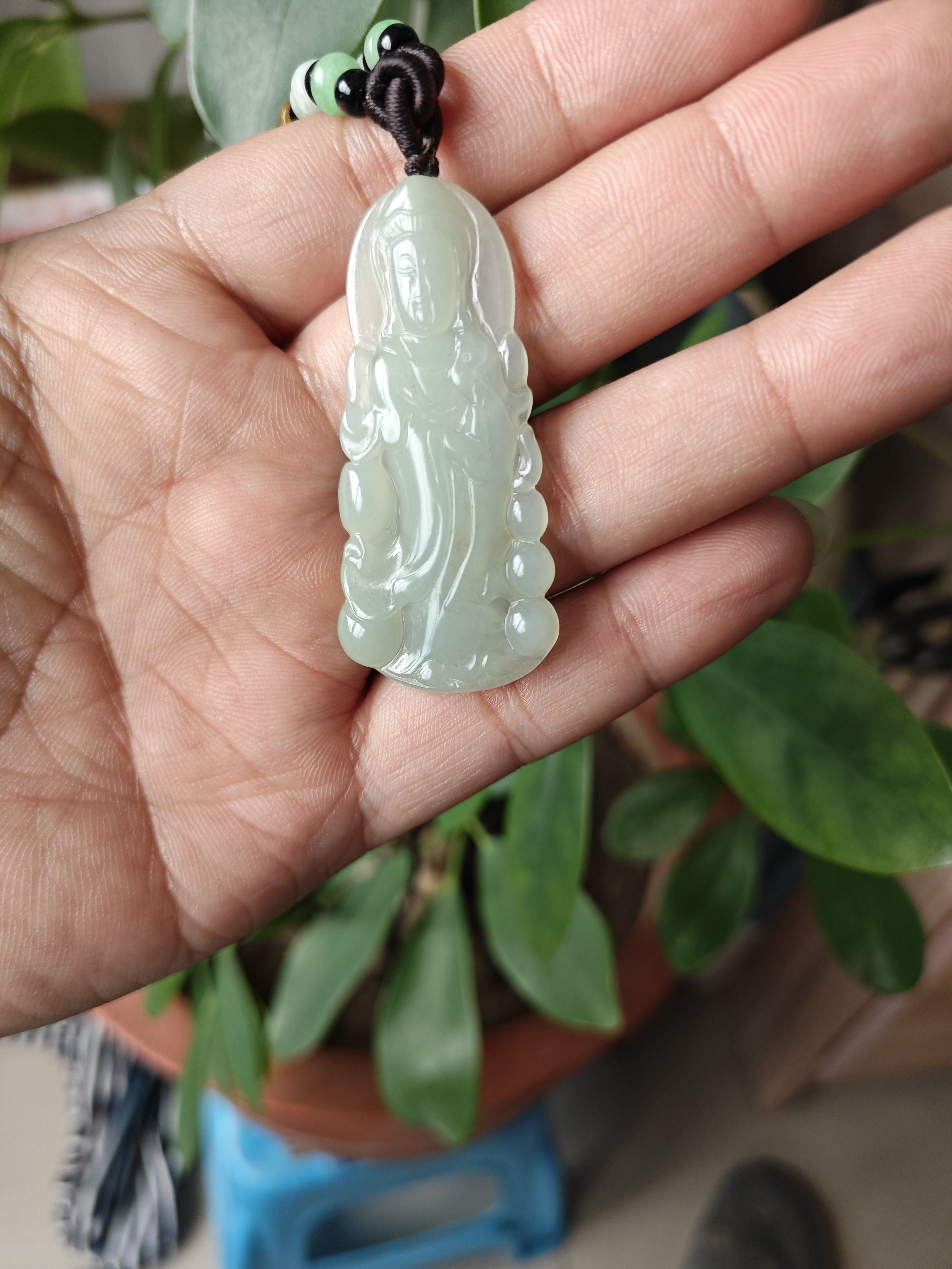 天然A货翡翠挂件吊坠 站观音 老坑 中水好料细赠证书