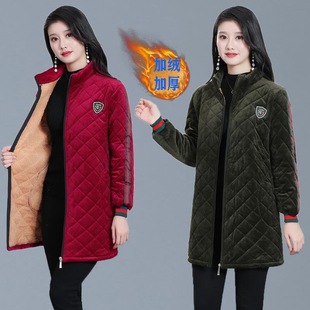 围裙护衣 加厚长袖 冬季 加绒罩衣拉链外套女上衣工作服保暖棉袄时尚