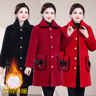 冬季新款中长款加绒加厚外套保暖大褂棉服棉衣时尚外穿棉袄罩衣女