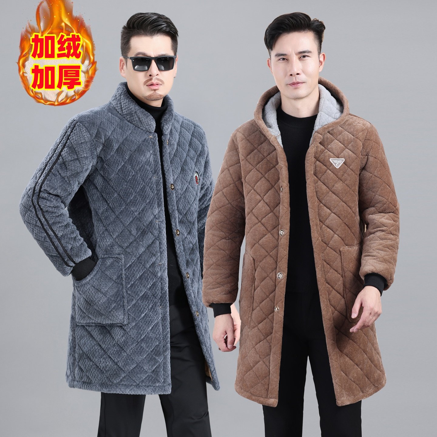 男士加绒加厚罩衣外套夹棉加厚保暖防寒耐脏工作服厨房防污棉服冬,男装,棉衣,淘宝优惠券,粉丝福利购,淘宝优惠卷