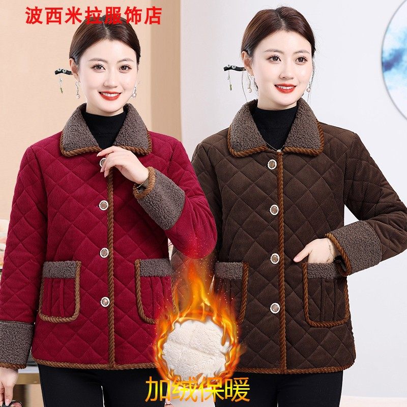 短款休闲宽松棉衣棉袄加绒