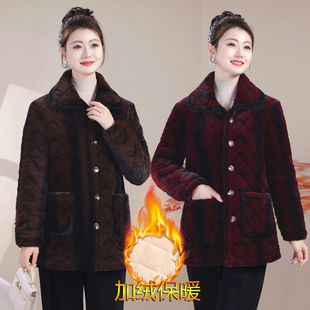 棉衣新款冬季短款三层加绒加厚棉服女睡衣家居服外套棉袄保暖罩衣