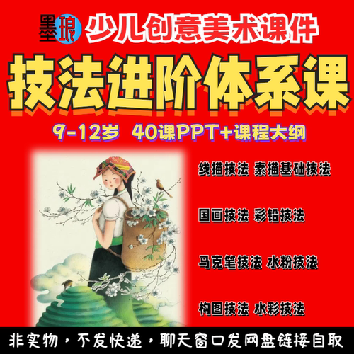技法进阶体系课-少儿童创意美术系统课程画法综合训练绘画课件PPT