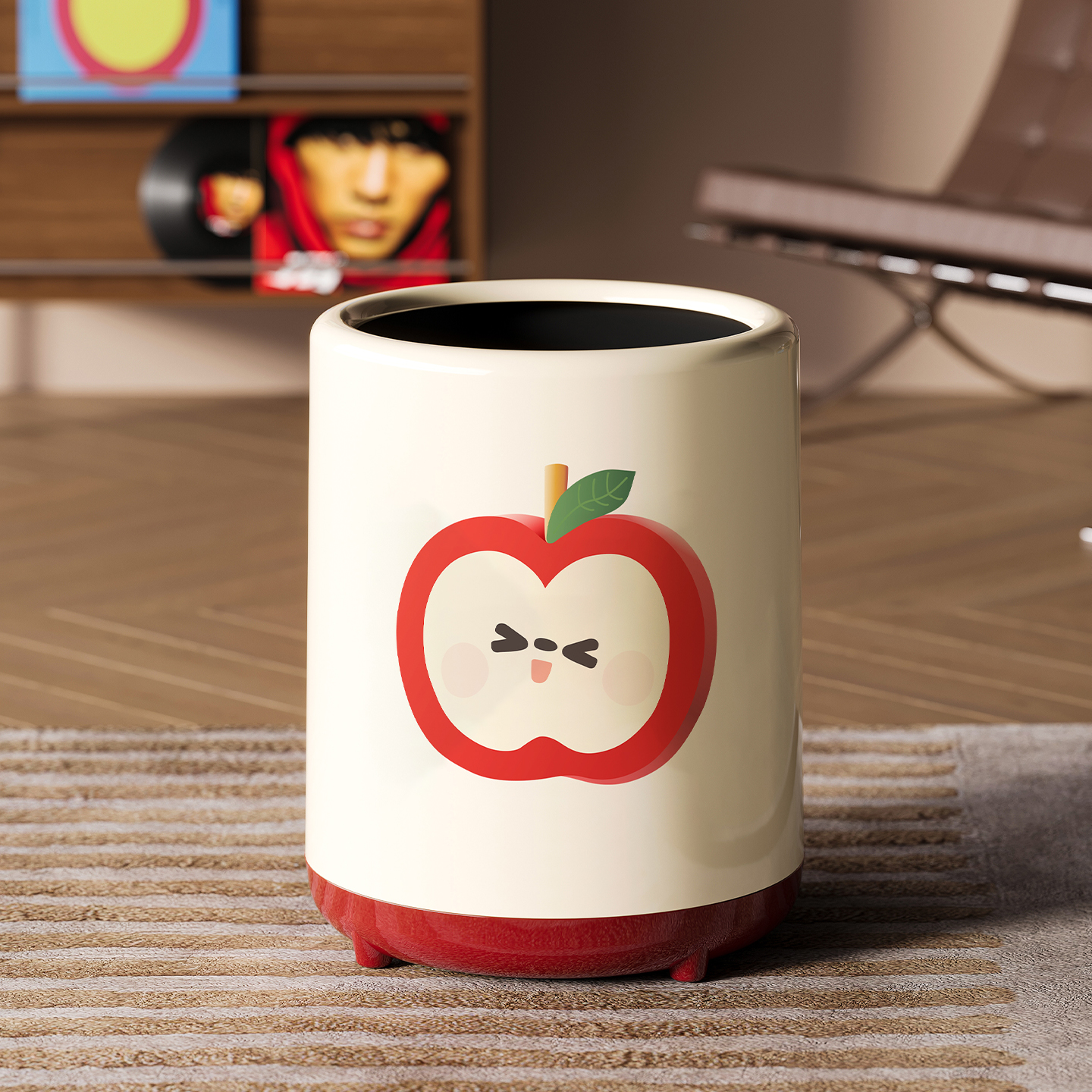 垃圾桶家用2025新款客厅卧室厨房厕所高颜值可爱纸篓办公室可移动