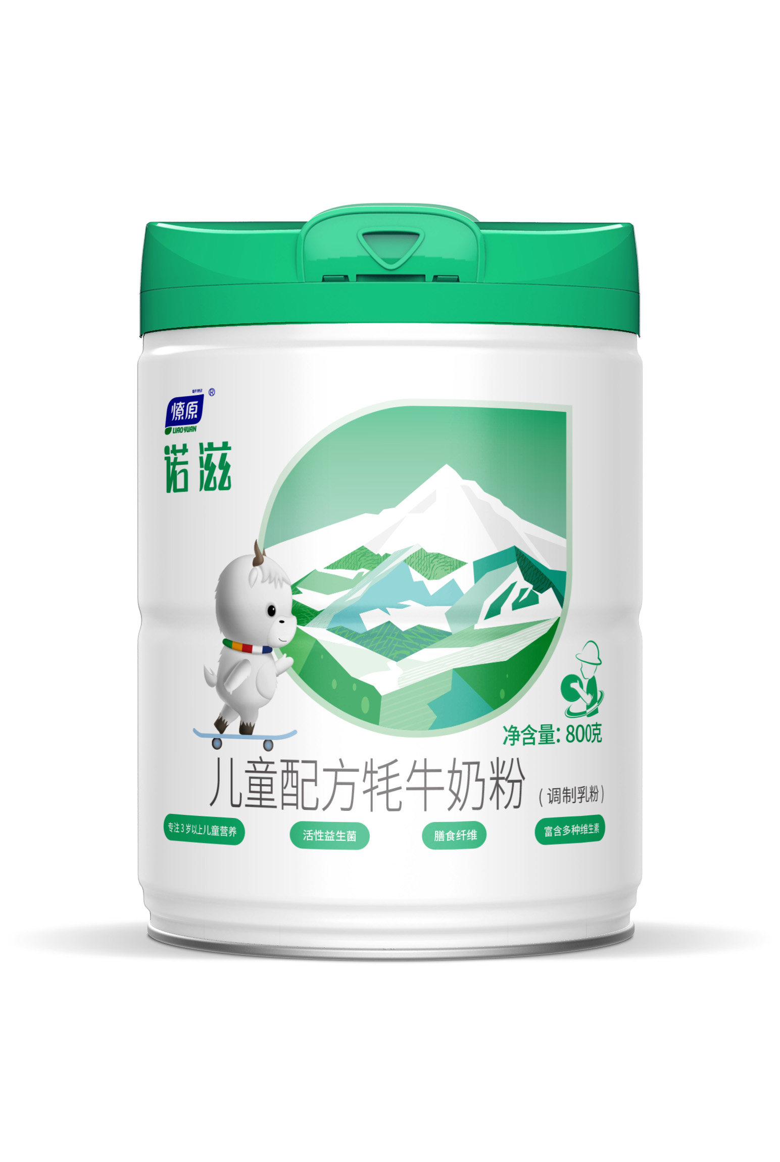 燎原牦牛奶粉诺滋儿童配方奶粉4段3-7岁儿童奶粉800g罐装