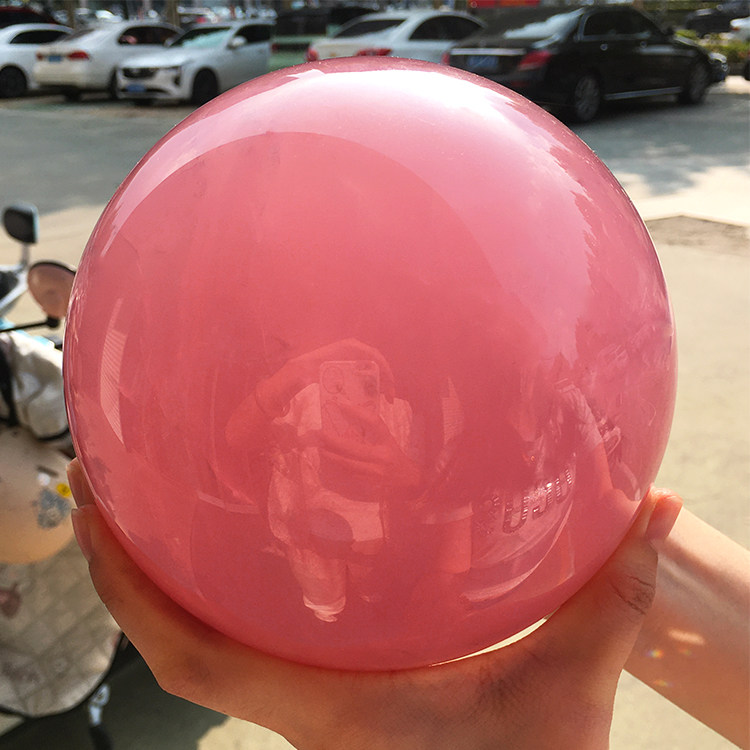 马达加斯加天然粉水晶球六芒星光芙蓉石原石打磨家居客厅玄关摆件