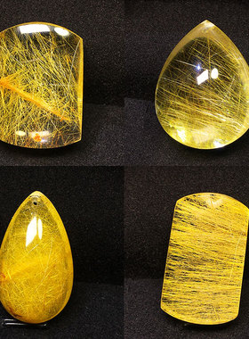 金发晶钛晶黄发天然吊坠毛衣链