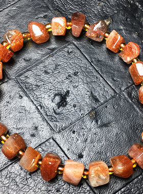 天然金太阳石草莓晶走量便宜手链