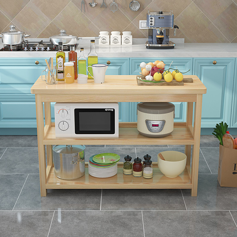 定制全实木厨房切菜多功能桌多层