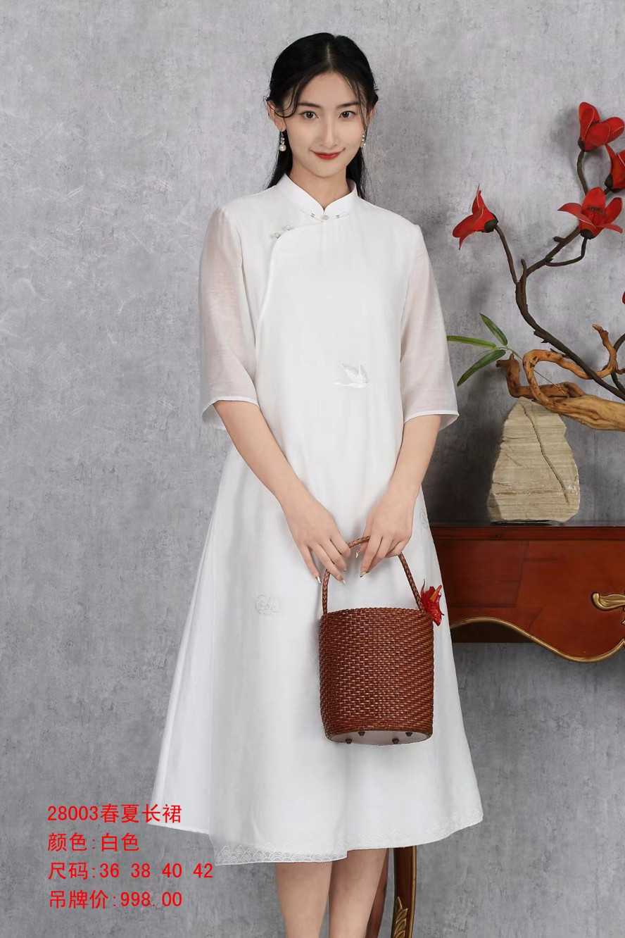 木棉道中长款春夏款复古立领盘扣宽松款日常国风女装禅意茶服