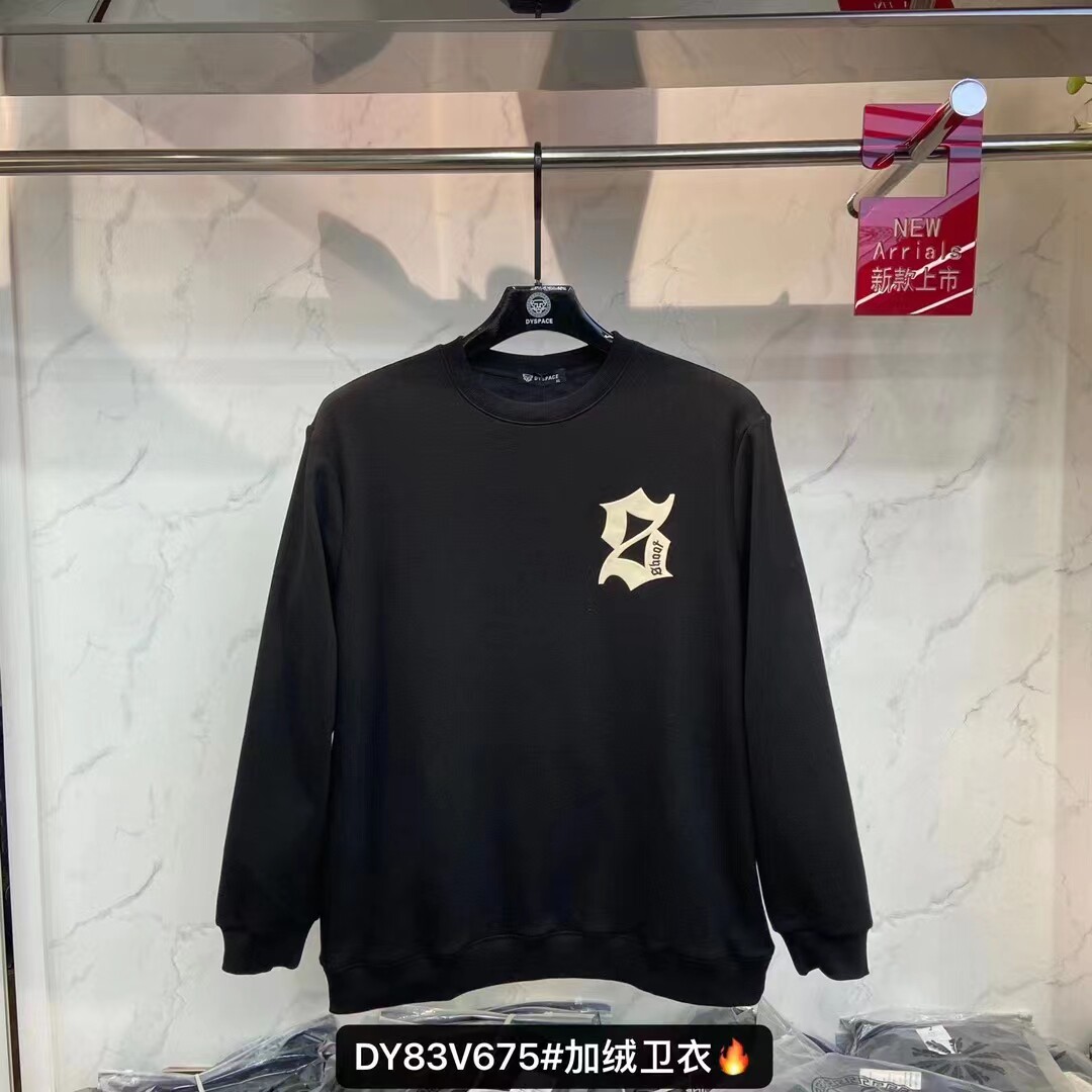 达依空间加肥加大时尚大码秋冬季高弹宽松潮牌加绒卫衣83V675