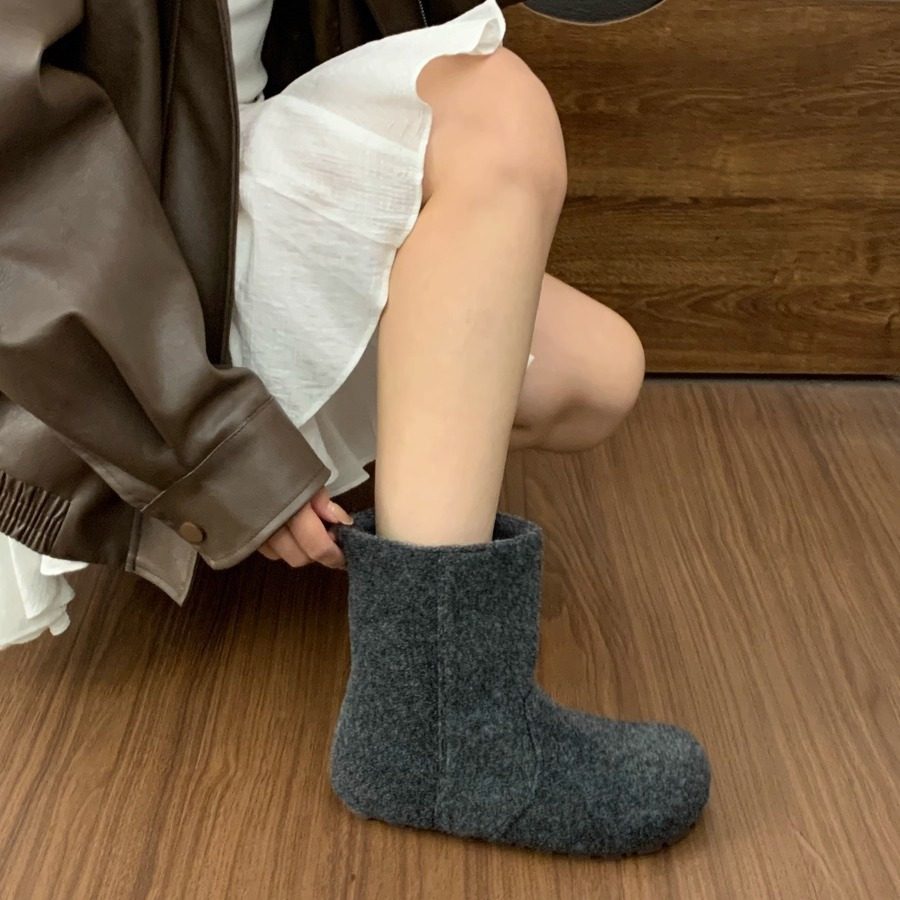 复古灰色毛绒勃肯棉靴女2025秋冬新款东北棉鞋时尚保暖雪地靴,女鞋,时尚雪地靴,淘宝优惠券,粉丝福利购,淘宝优惠卷