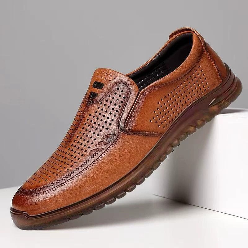 2026夏季洞洞鞋男软底软面休闲皮鞋一脚蹬透气舒适爸爸镂空男鞋,流行男鞋,洞洞鞋,淘宝优惠券,粉丝福利购,淘宝优惠卷