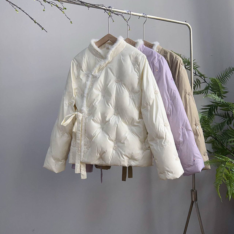 2918《岭蜻》原创复古文艺冬季保暖花朵绣花气质款羽绒服女,女装/女士精品,羽绒服,淘宝优惠券,粉丝福利购,淘宝优惠卷