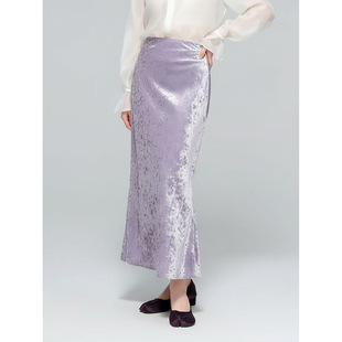 【知合堂】高端钻石丝绒半身裙新中式气质优雅a字鱼尾裙加绒加厚