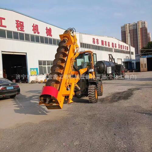 装载机改装旋钻642光钻孔伏拧地钉螺桩旋挖钻机房屋基钻孔螺地旋