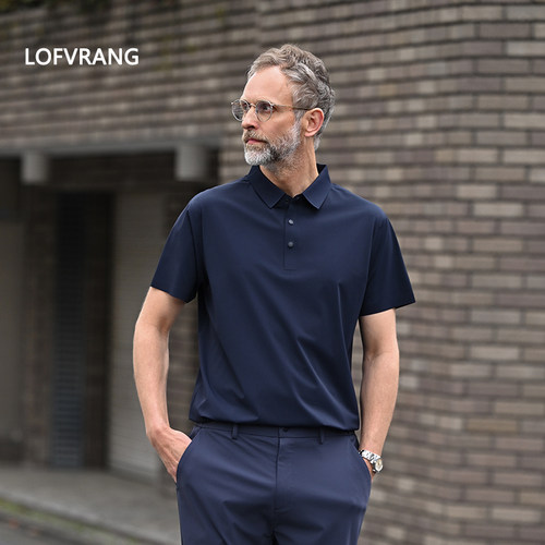 夏季通勤轻量化翻领polo衫男短袖