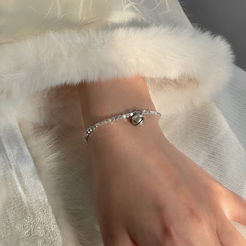 s925银碎银几两铃铛手链