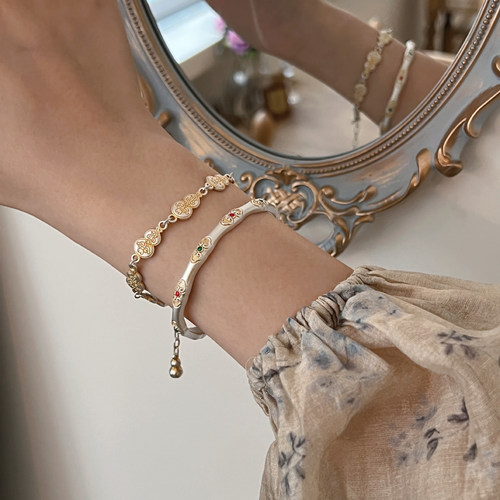 一十七手作足银999.9如意手镯女