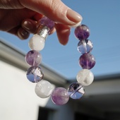 云中木槿2.0 天然水晶原创手链雪花幽灵玻利维亚紫水晶紫兔毛