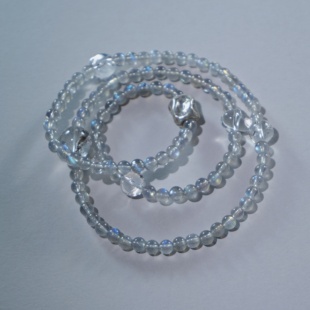 原创设计天然水晶灰月光闪灵巴西白水晶清迈手工银 浮光2.0