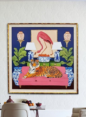 花色彩色动植物治愈系挂画客厅餐厅走廊