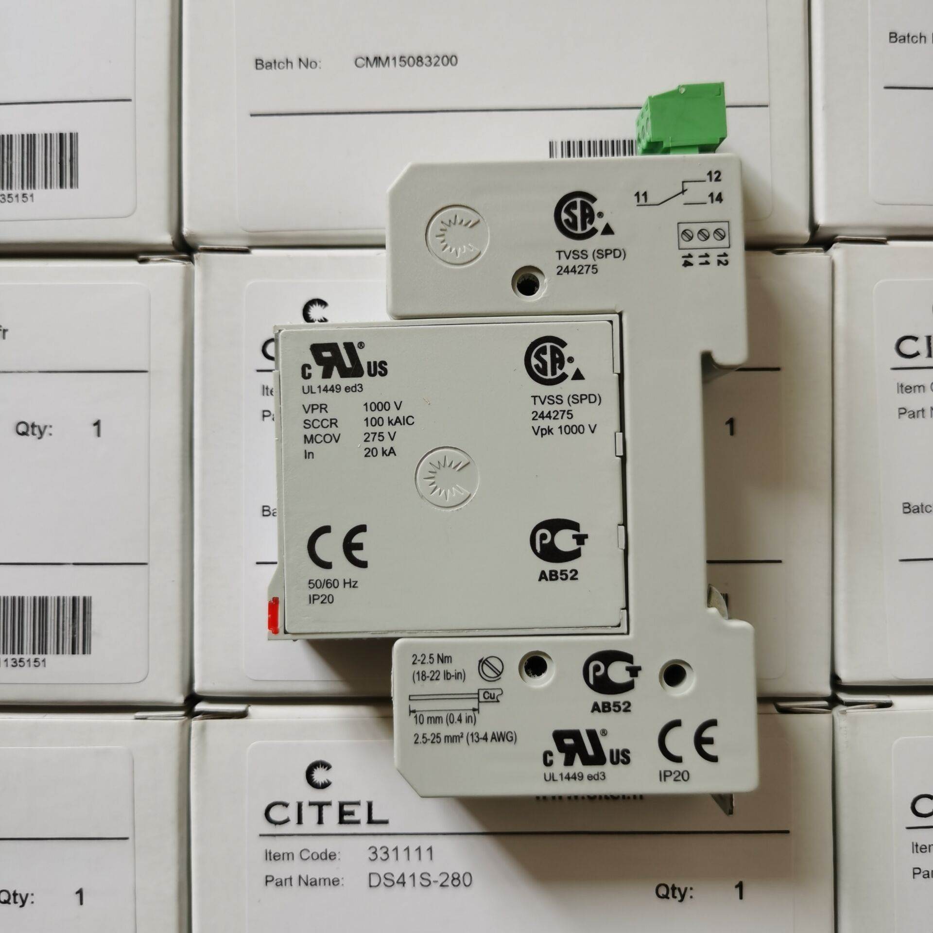 法国citel单相1p电源防雷器ds41s-280西岱尔280v电涌保护询价