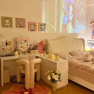奶油梳妆北欧网红化妆设计师美甲店餐椅家用卧室靠背轻奢梳妆台椅