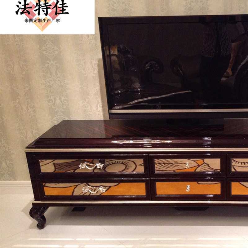 新古典客厅家具 大小户型实木雕花厅柜 矮柜 电视柜