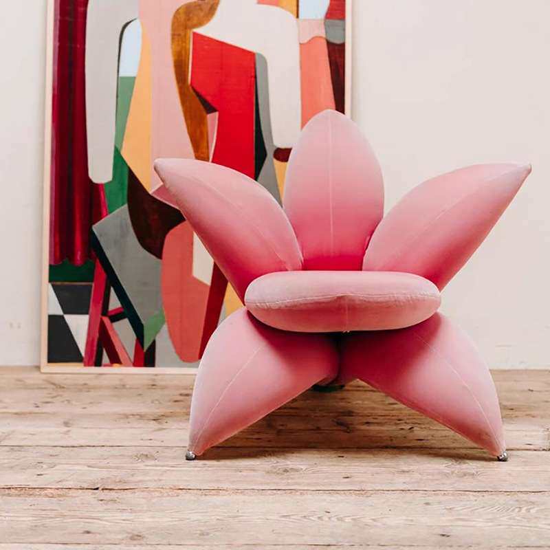 现代简约创意玻璃钢百合花朵单人沙发椅酒店别墅高端设计花瓣椅子