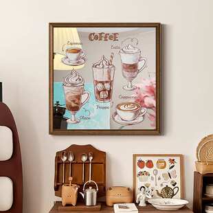 咖啡烘焙店镜面装饰画窗外镜子摆件画装饰镜民宿酒店客厅卧室挂画