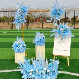 新款婚庆道具婚礼庆堂花排现场布置装饰花路引花排迎宾牌挂花