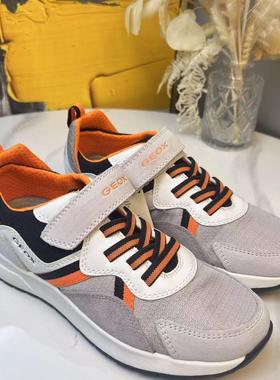 GEOX专柜正品会呼吸的鞋白橙色男童休闲运动鞋J25GMA 2/2