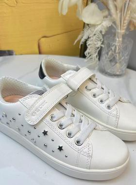 GEOX专柜正品会呼吸的鞋白色女童休闲板鞋J25EUE 2/2