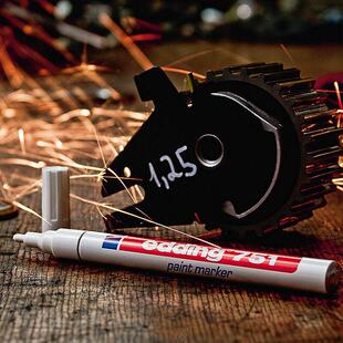 德国油漆笔edding751防酒精耐高温防水不掉色金属玻璃工业记号笔