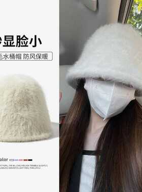 原版仿兔毛帽子女秋冬季百搭时尚