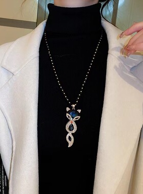 微镶狐狸毛衣链女时尚百搭装饰品