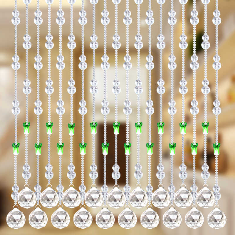 玄关厕所阳台免打孔水晶葫芦珠帘