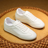 女款 女鞋 夏季 头层牛皮小白鞋 薄款 透气大码 41羊皮内里软底德训鞋